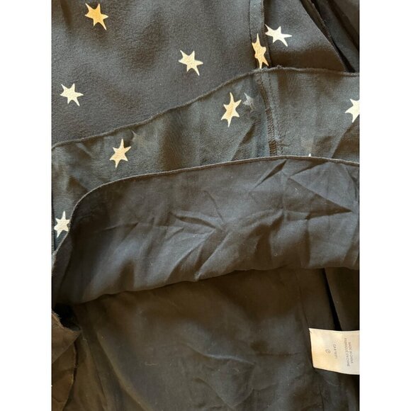 Re/Done Dress Women Large Black Silk Star Print Criss Cross‎ Back The 80s Mini - Picture 9 of 12